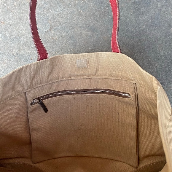 Vintage Prada Small Red Canvas Book Tote Bag AUTHENTIC - Picture 6 of 8